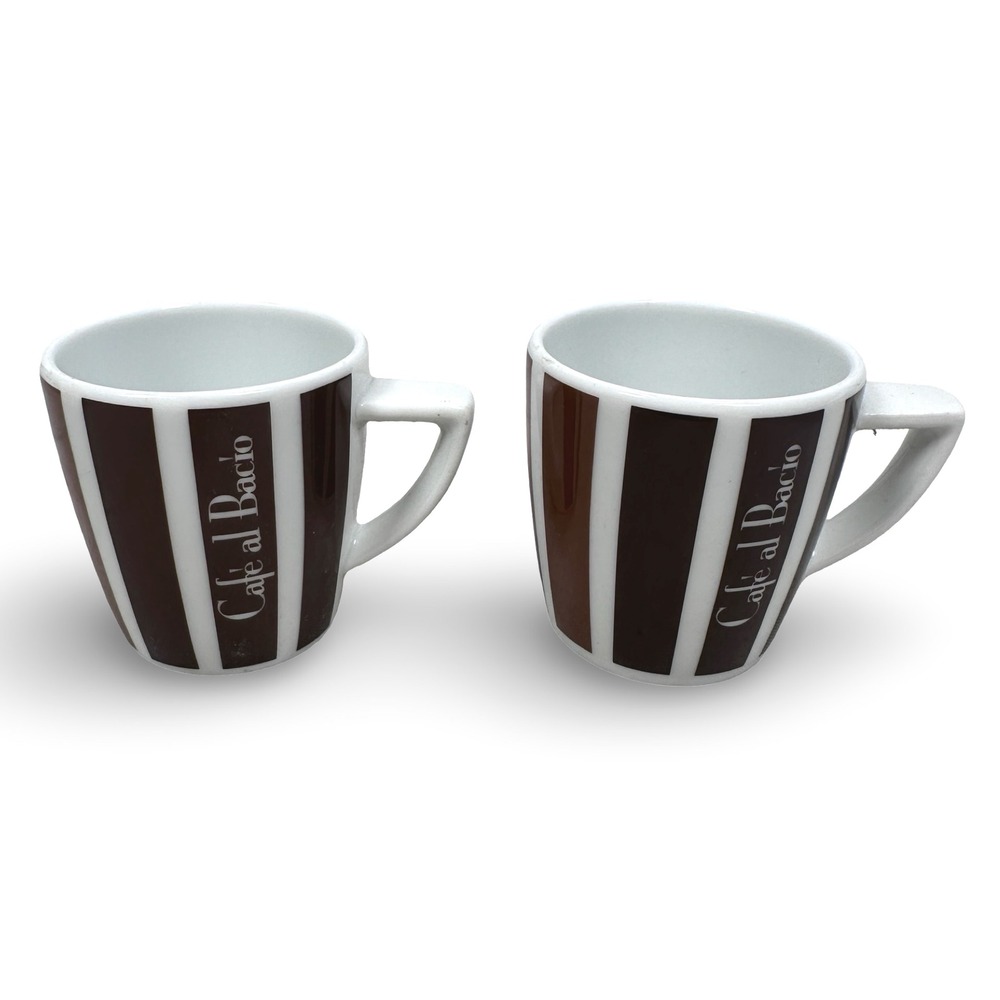 Schonwald Germany Cafe al Bacio 613 Espresso Cup Set of 2 Brown White Striped